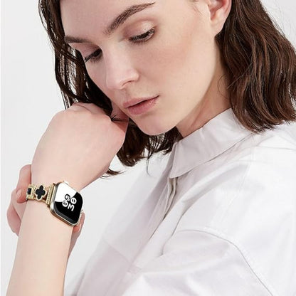 Ремінець Leaf clover Apple Watch 42 mm 44 mm 45 mm 49 mm — Silver&Black