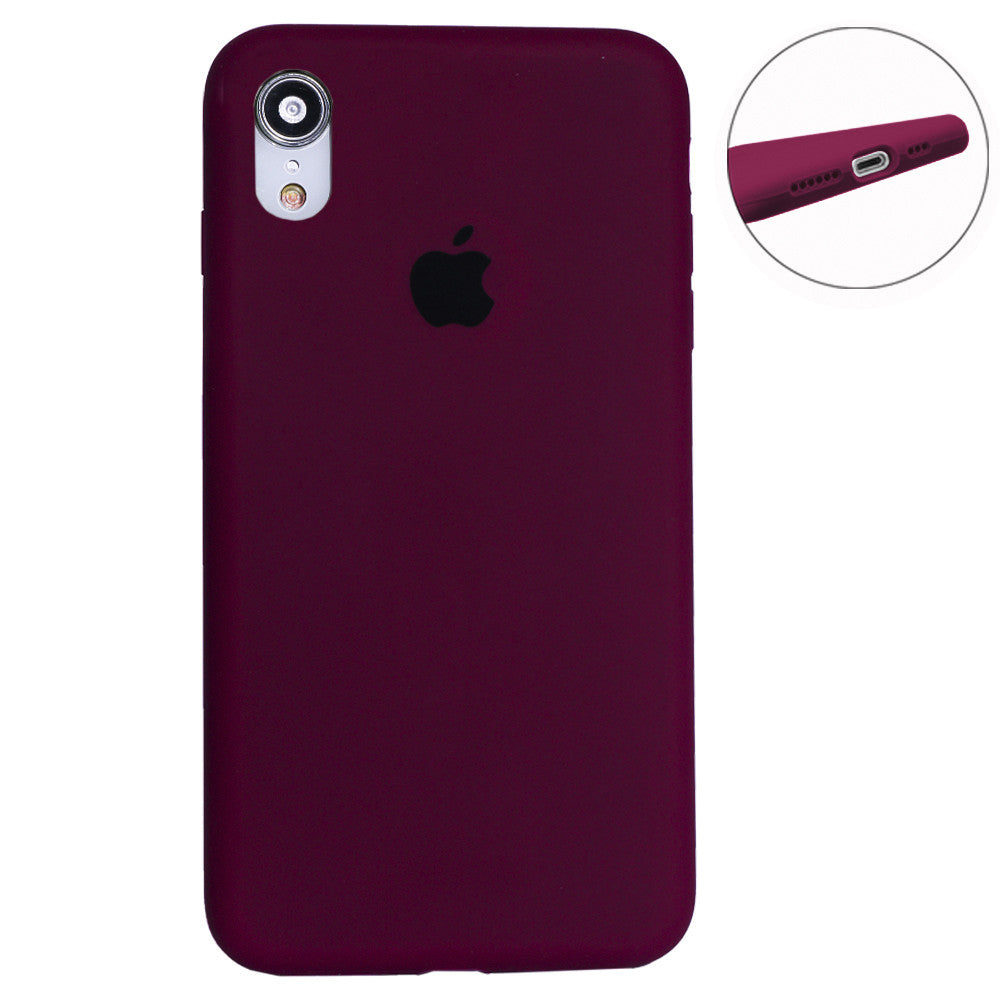 Original Silicone Case Full Size iPhone Xr — Marsala (52)