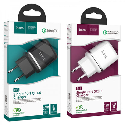 Home Charger | 18W | QC3.0 – Hoco N3 – Black