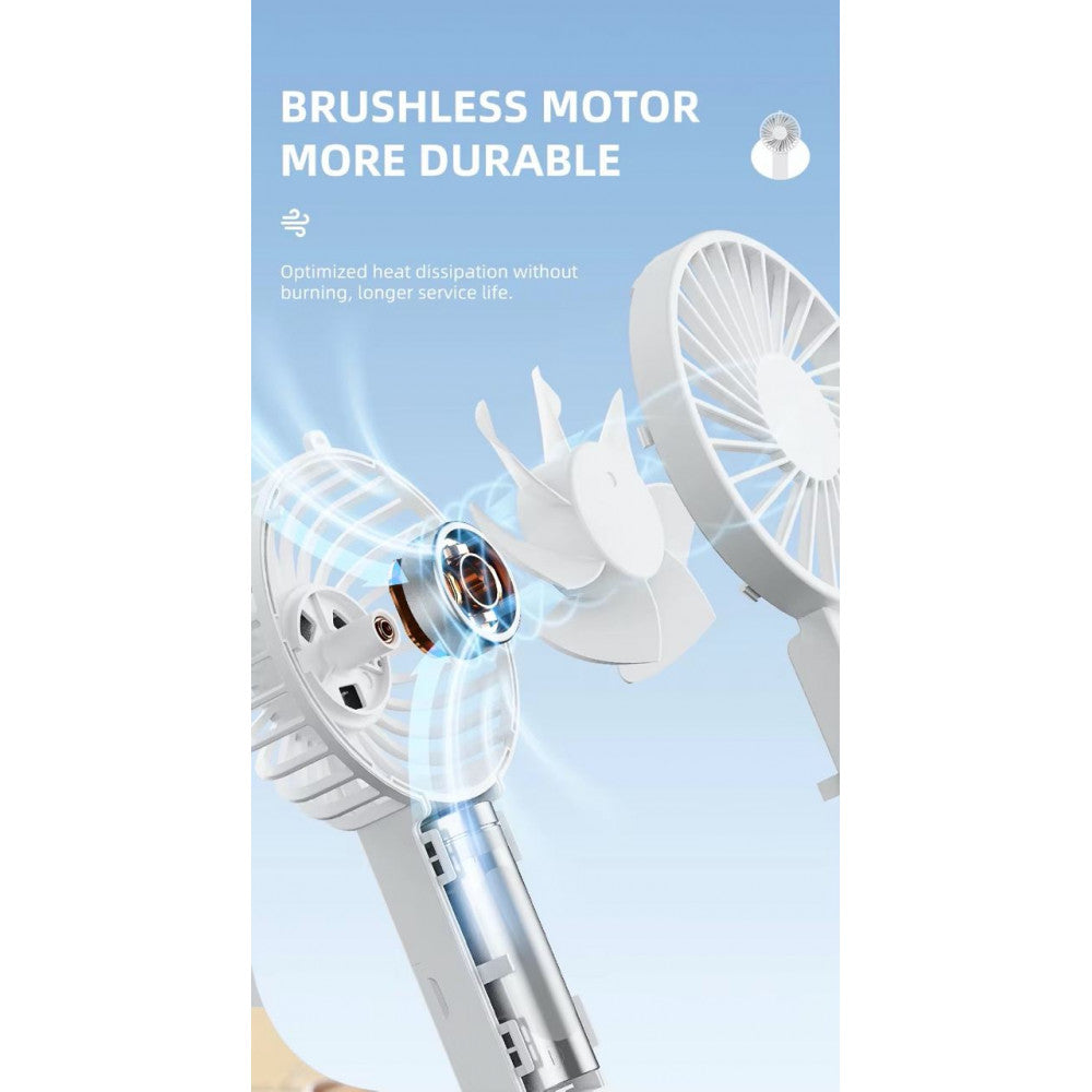 Портативный мини вентилятор WT-F58 - 1200 mAh — Biege