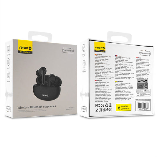 TWS Bluetooth Headset Veron S18 Phantom – Black