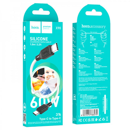 USB C to C cable 60W (1m) Hoco X90 Cool Silicone – White