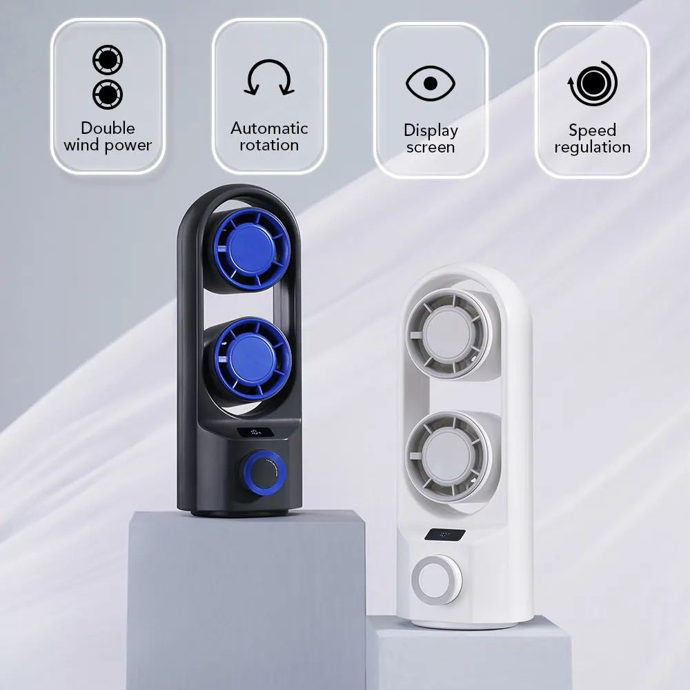 Портативный мини вентилятор WT-F84 Black - 4000 mAh