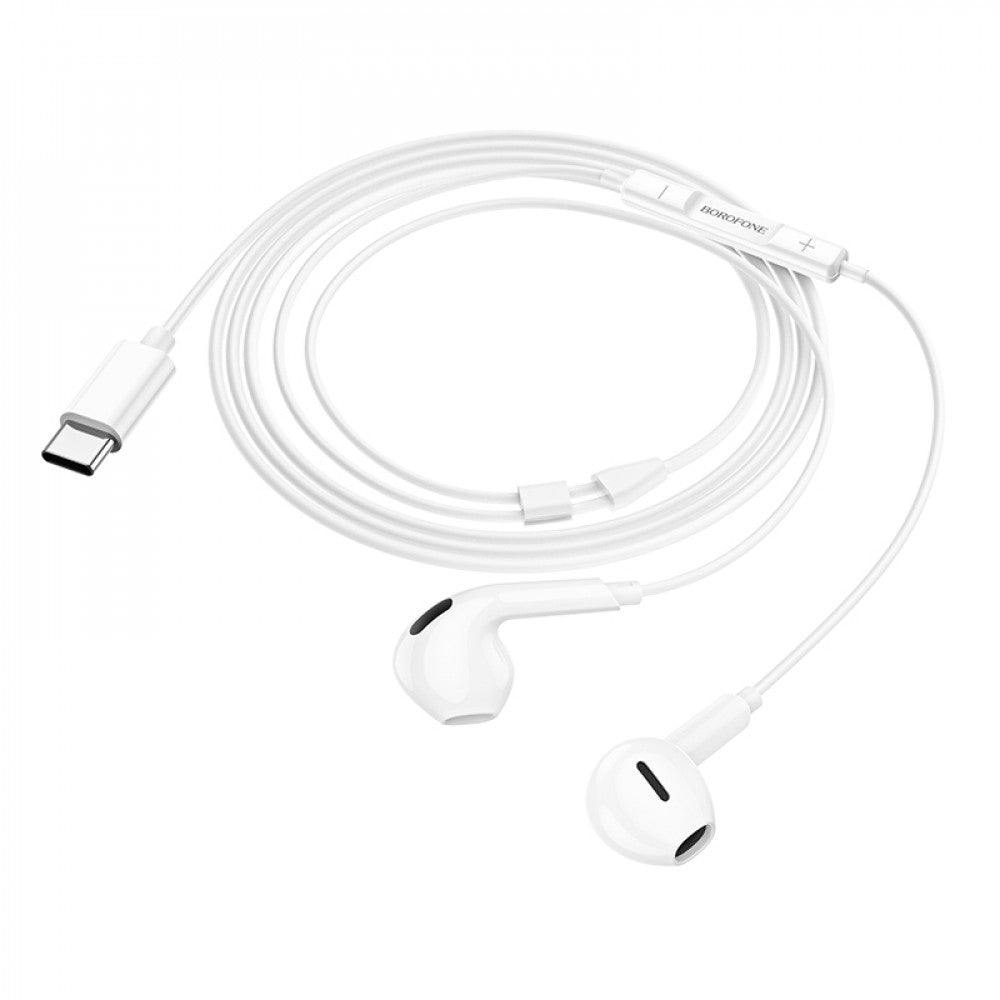 Type C headphones with microphone Borofone BM71 Light Song – White