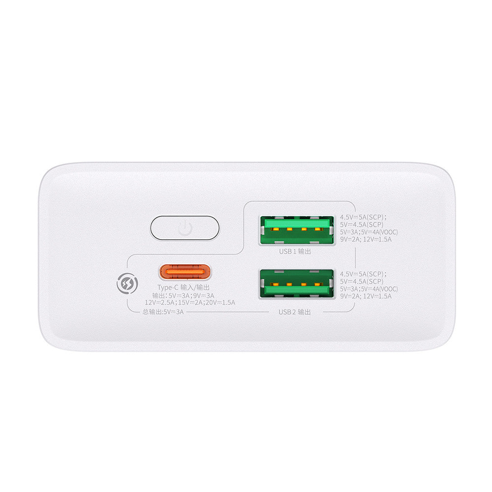 Power Bank 20000 mAh | 30W | Digital Display - Baseus (PPAD050) - PPAD050002 White