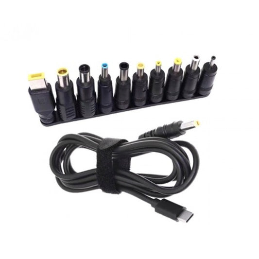 Adapter USB C To DC  65W with 10 adapters