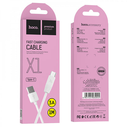 USB C cable 2.1A (1m) Hoco X1 – White