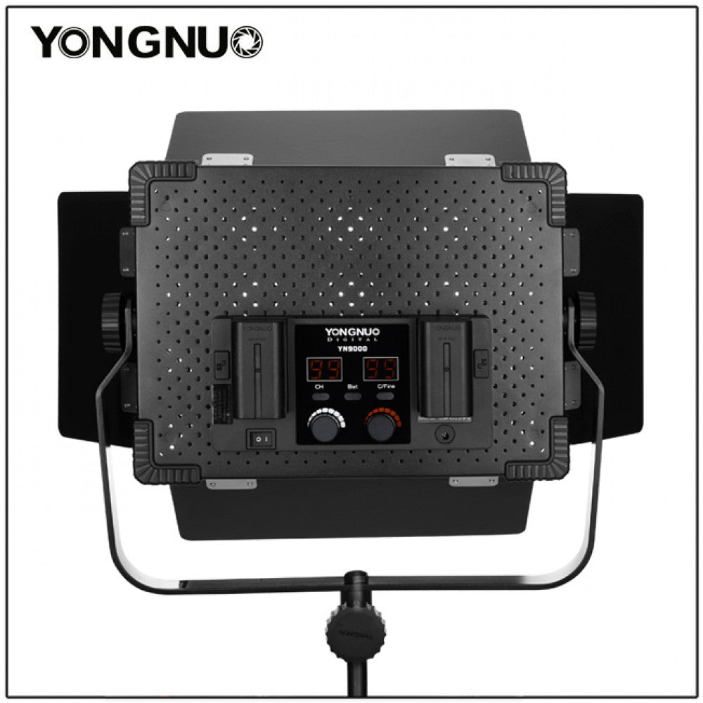 LED video light — Yongnuo YN9000 (battery kit + battery charger)