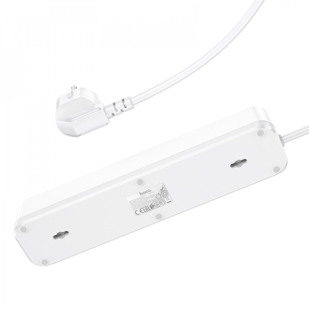 Power Extension 2U 4P 1C 20W 1.8m EU Hoco NS1 Aura – White