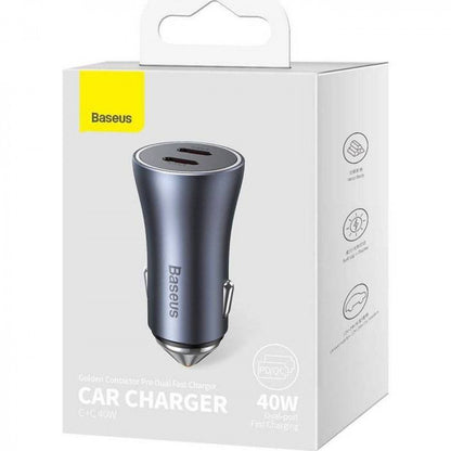 Car Charger 40W 2C Baseus (CGJP0000) Golden Contactor Pro Dual Fast Charger Blue – CCJP000003 Blue