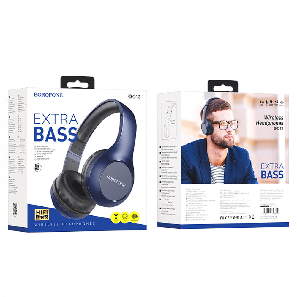 Bluetooth headphones Borofone BO19 Musique – Blue