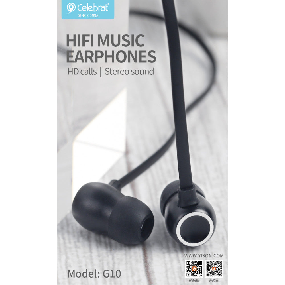 Headphones with microphone 3.5mm Celebrat G10 – Black