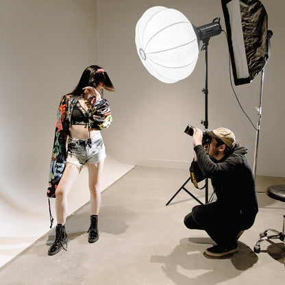 set spherical softbox spotlight tripod LED LQ-150, 200W (5600k)