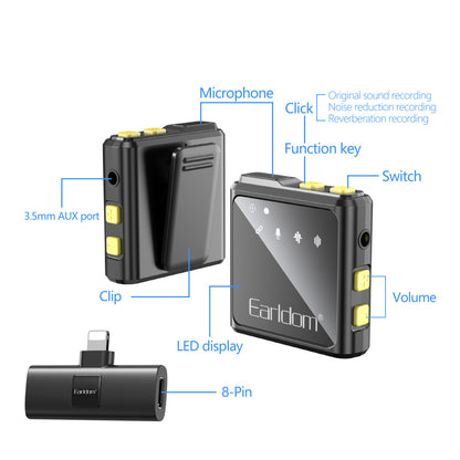 Беспроводной микрофон для телефона Lightning — Earldom ET-MC9L