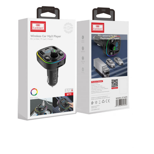 Fm Modulator MP3 | Car Charger | 3.1A | 2U | 1C - Earldom ET-M79