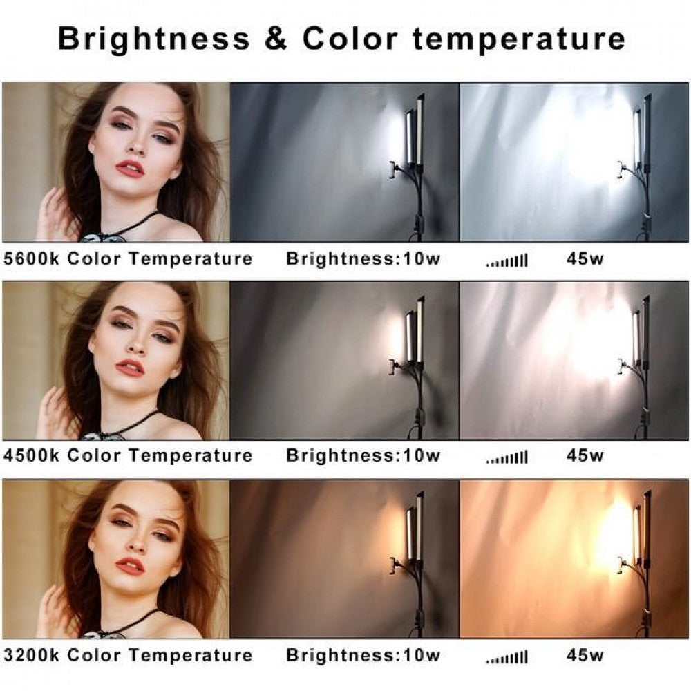 Lamp LED HD-2 45W 112 pcs white 112 pcs yellow 3200K-5600K + 2 holder