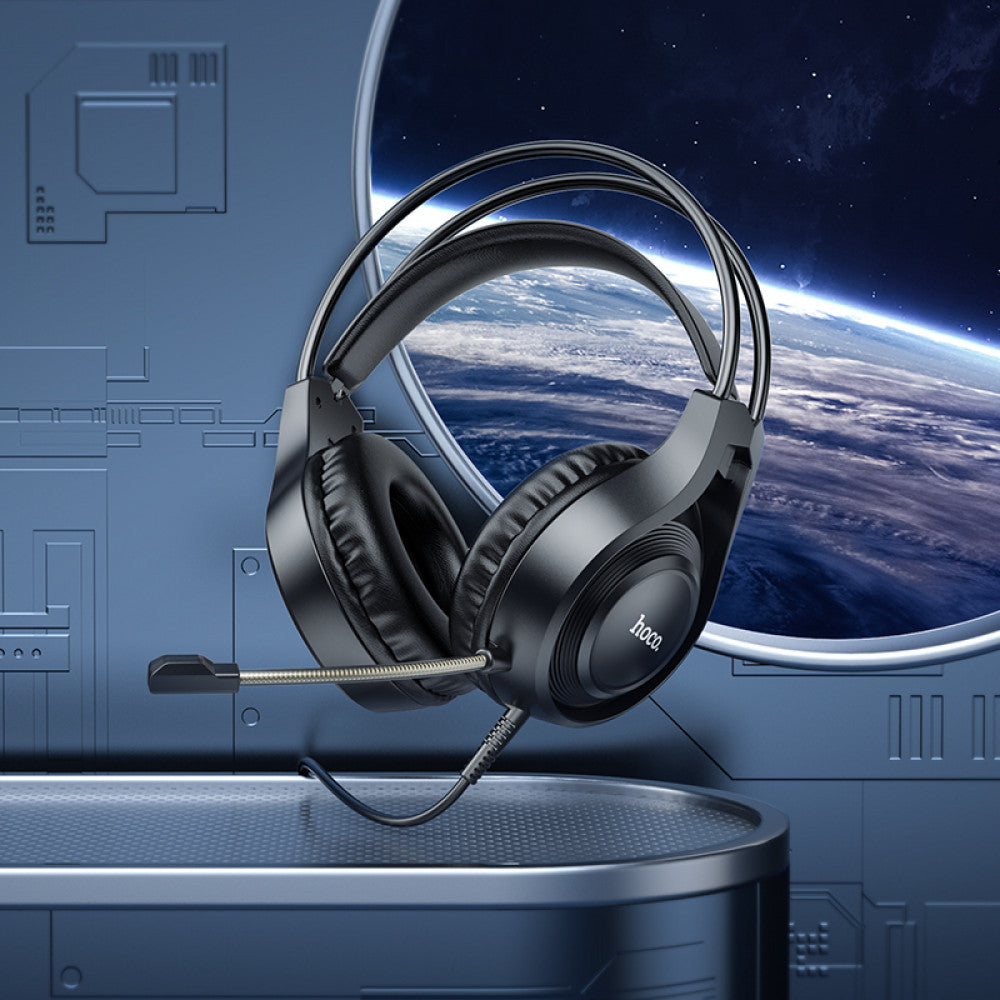 Gaming Headset 3.5mm &amp; USB Hoco W106 Tiger – Black