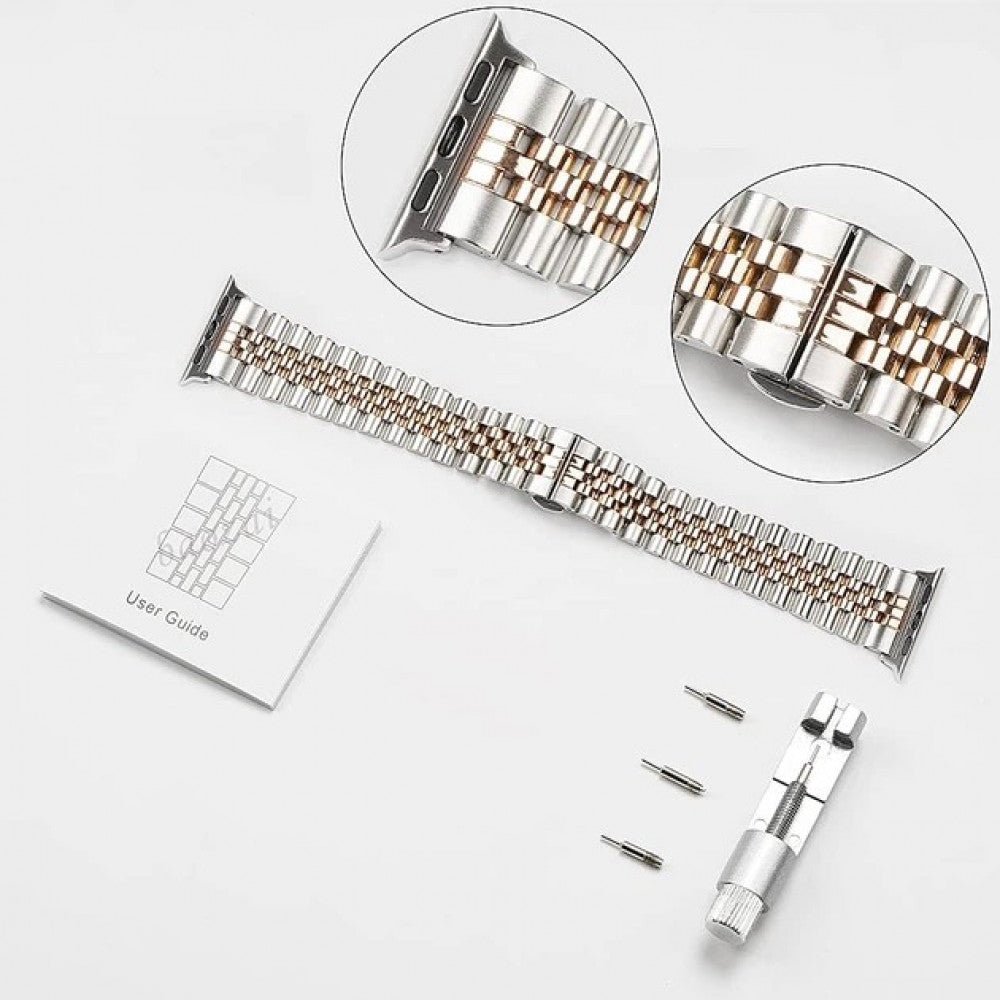 Ремінець 5 Bead Apple Watch 38 mm 40 mm 41 mm Silver&Gold