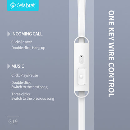 Headphones with microphone 3.5mm Celebrat G19 – Black