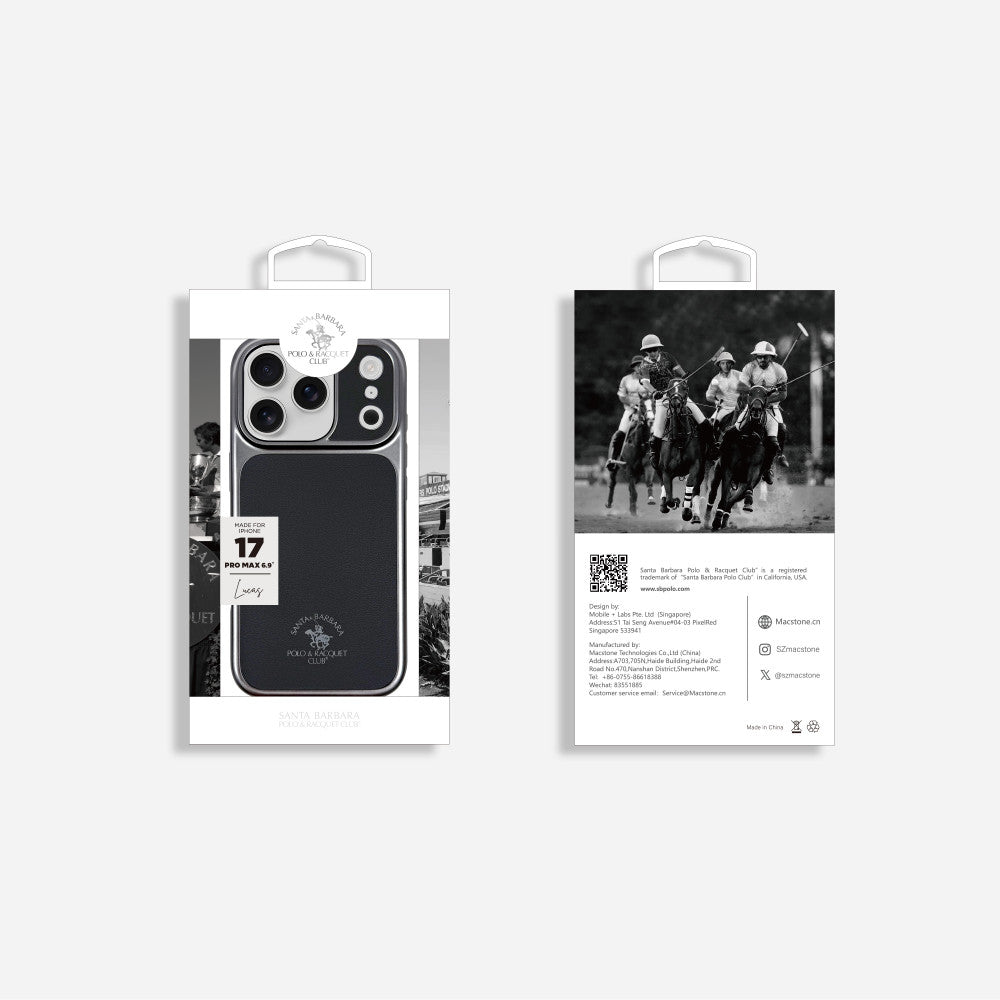 Polo Lucas Leather Case iPhone 17 Pro Max — Silver