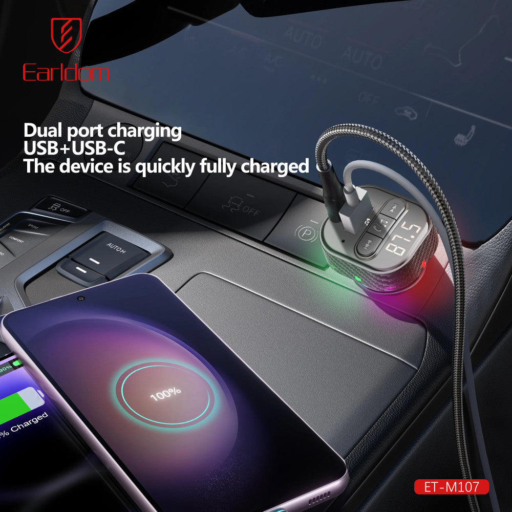 Fm Modulator MP3 Car Charger 3.0A 1U 1C Earldom ET-M107