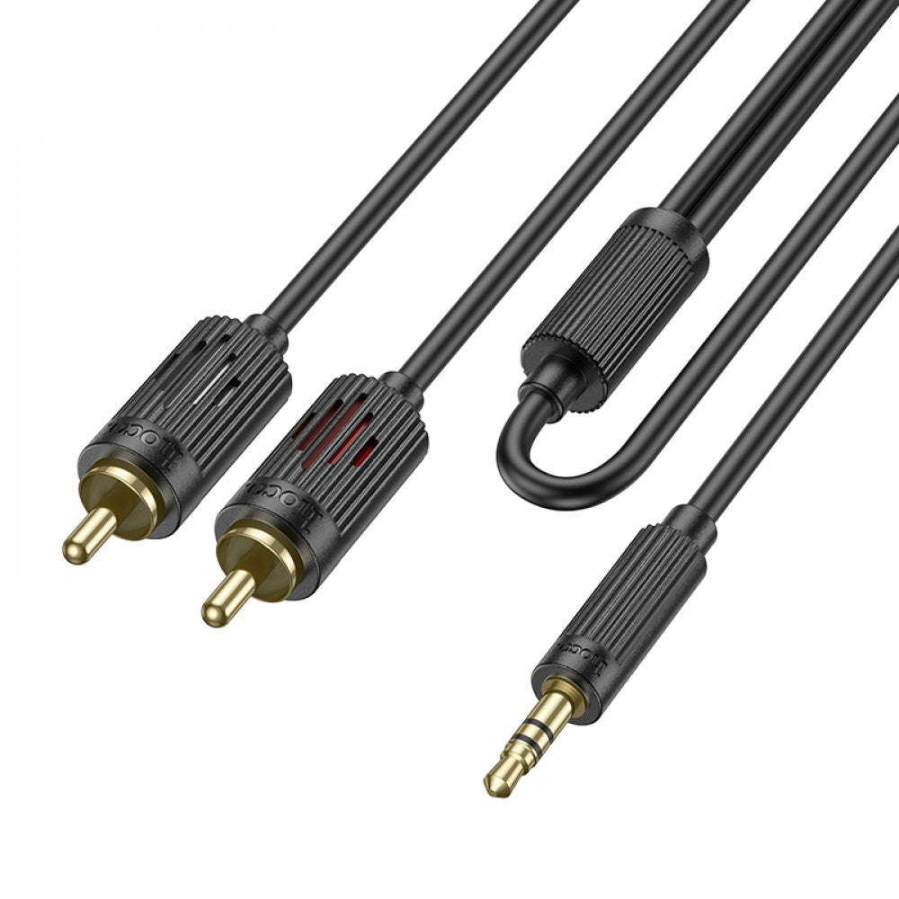 Cable Aux to 2 RCA (1m) Hoco UPA28 – Black
