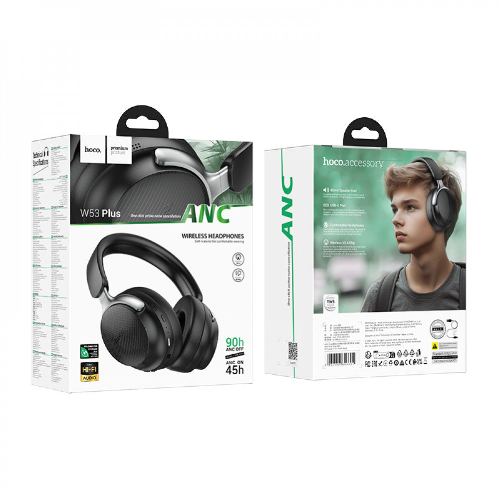Bluetooth Headphones — Hoco W53 Plus — Black