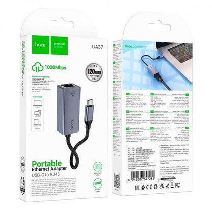 USB C Ethernet Adapter 1000 Mbps — Hoco UA37