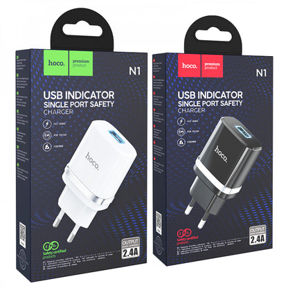 Home Charger 2.4A 1U Hoco N1 — Black