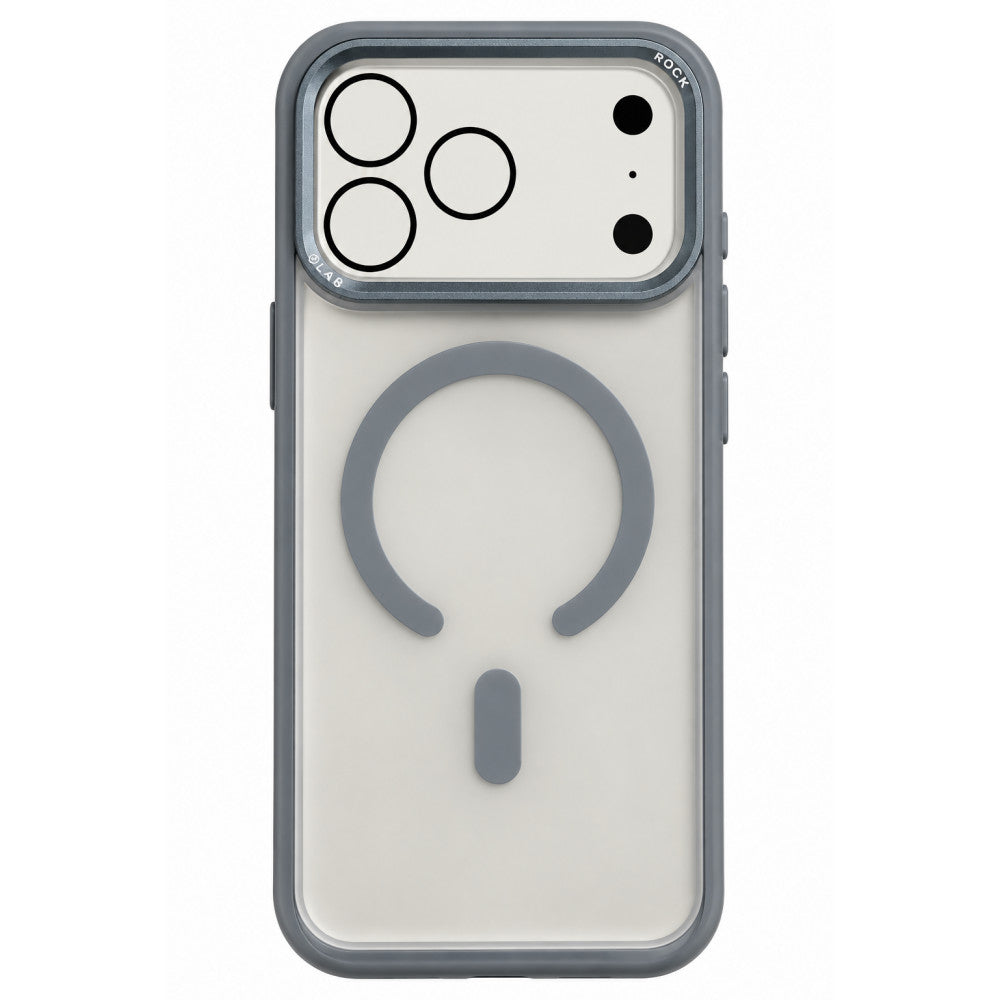 Магнитная защита чехол Rock Guard Touch (металлический Lens Frame) — iPhone 18 Pro Max — Gray