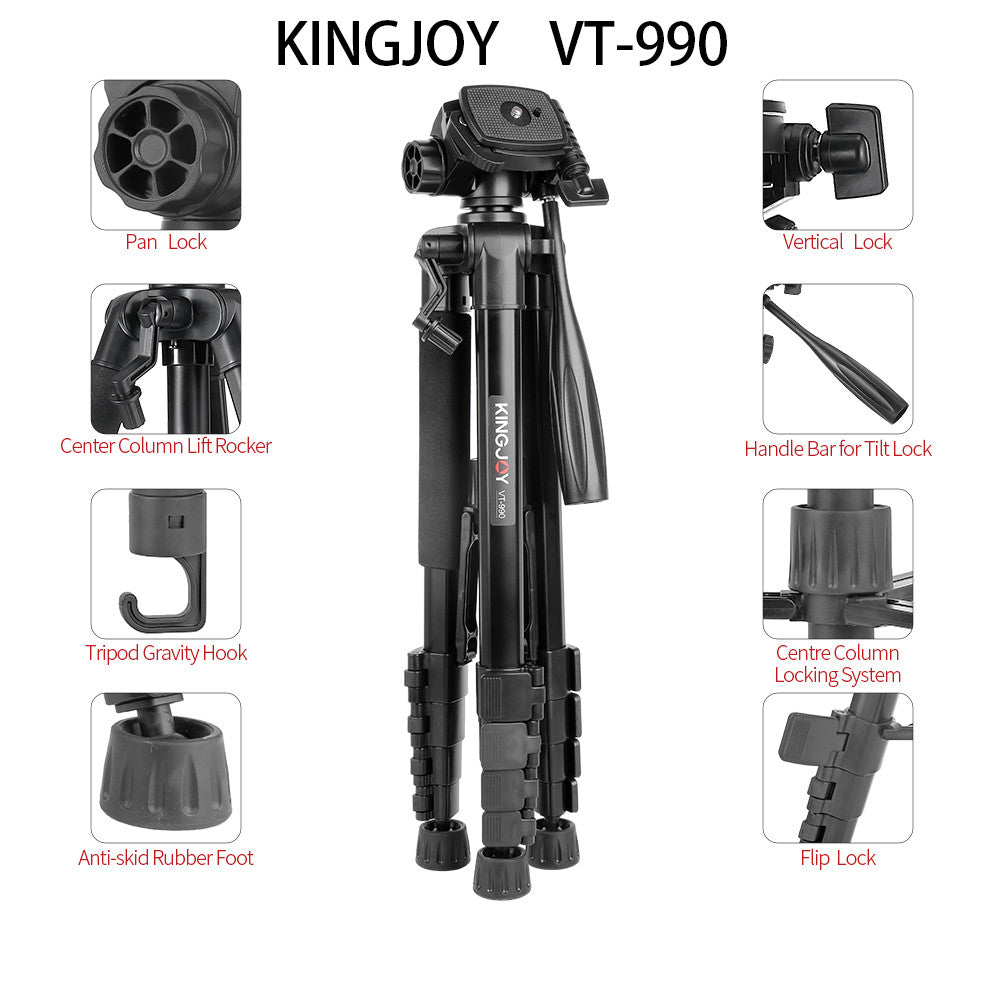 Штатив Штатив KingJoy VT-990S, многофункциональный, 1,70м, ¼