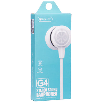 Headphones with microphone 3.5mm – Celebrat G4 – White