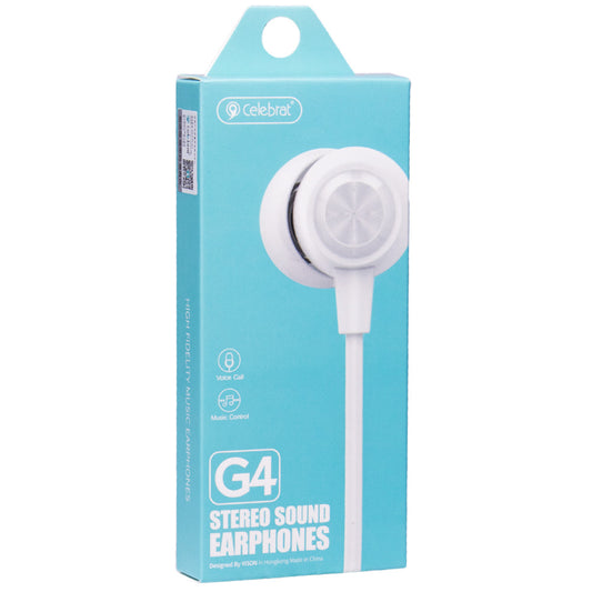 Headphones with microphone 3.5mm – Celebrat G4 – White
