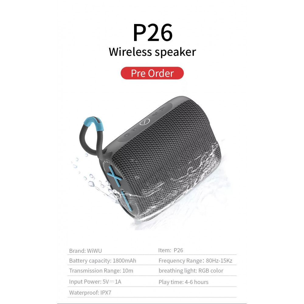 Portable speaker WiWU P26 – Gray