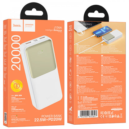 Power Bank 20000 mAh | 22.5W+PD20W – Hoco J136A – White