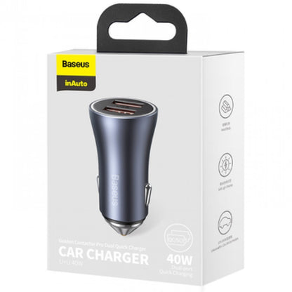 Car Charger 40W 2U Baseus (CCJD-A0G) Golden Contactor Pro Dual Quick Charger Dark Gray – CCJD-A0G Dark Gray