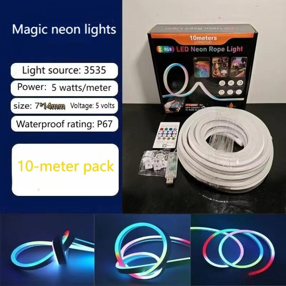 LED лента RGB Neon Rope 10м c пультом 5V