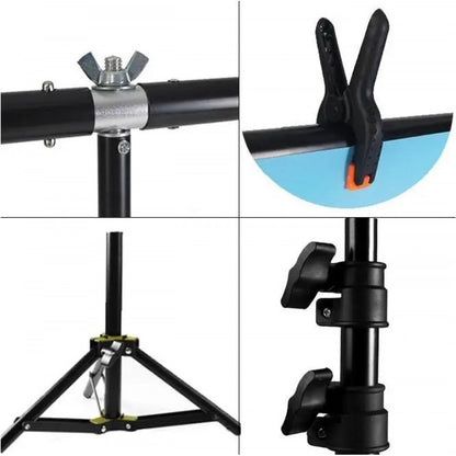 Photo background stand 2m + crossbar 1m + clamps 2 pcs. + bag (without rear group screen)