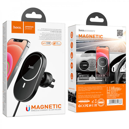 Car Holder Hoco CA90 Magic magnetic wireless fast charging – Black