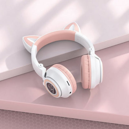 Bluetooth headphones Borofone BO18 Cat ear – Pink