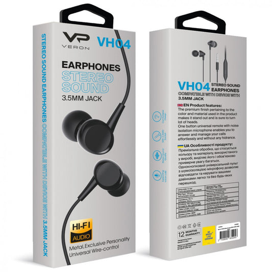 Headphones with microphone 3.5mm Veron VH04