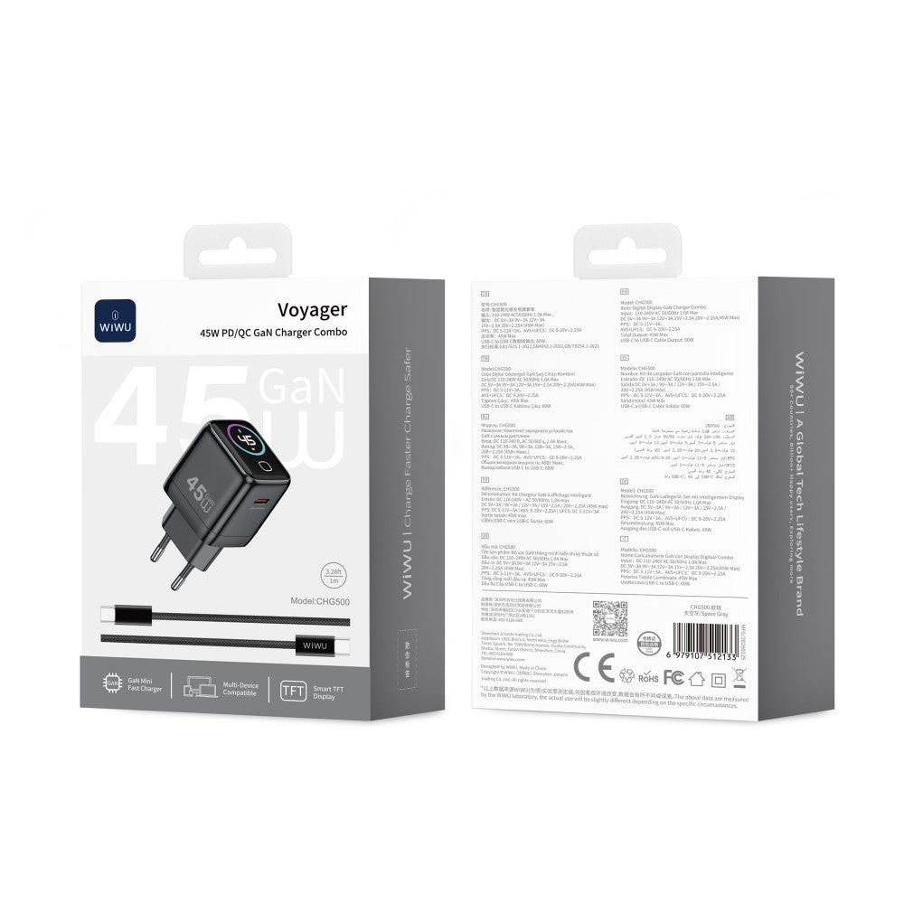 Home Charger | 45W | GaN | PD3.0  — Wiwu CHG500