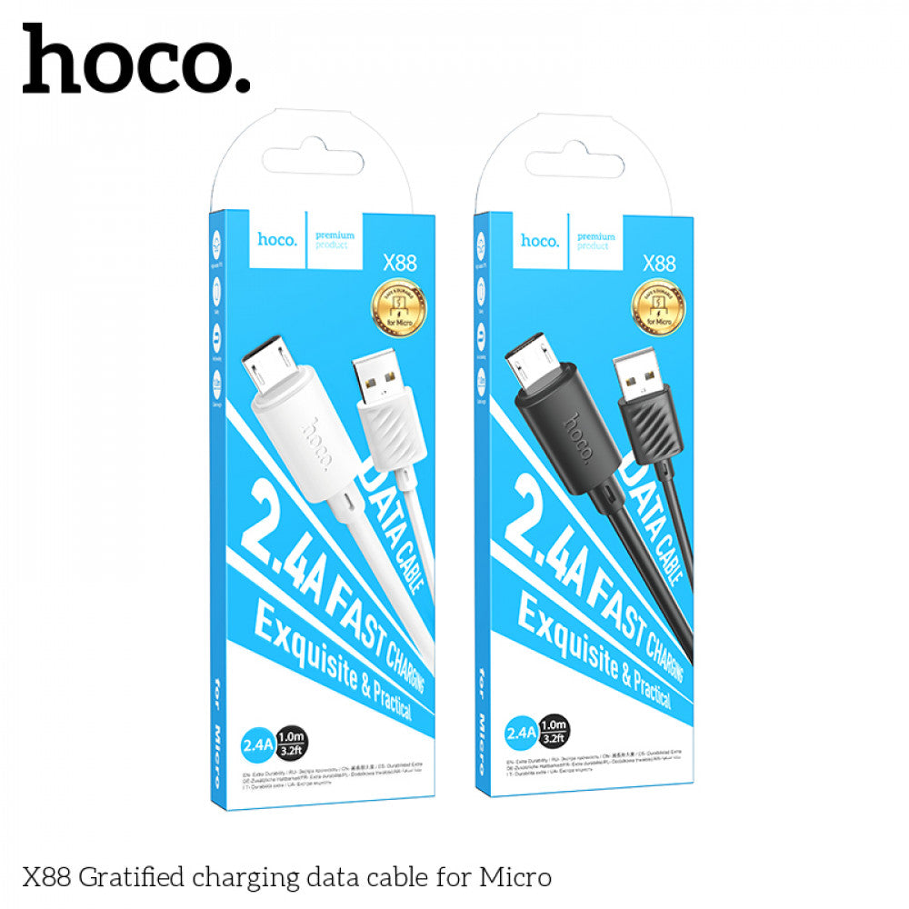 Кабель Micro 2.4A (1m) — Hoco X88 — Black