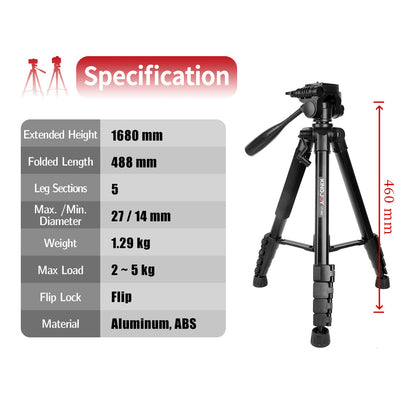 Tripod Stand 1.70m | | KINGJOY VT-990S | Multifunctional |