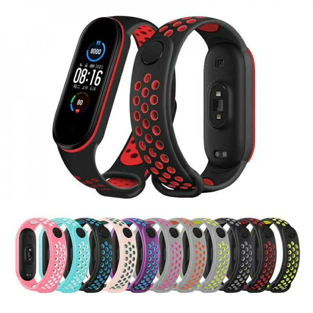 Reminets Silicone Sport Nike Xiaomi Mi Band 5 6 – Pink &amp; White
