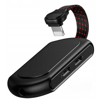 Adapter Lightning To 3.5mm &amp; Dual Lightning Baseus (CALL47-01) 3 in 1 L47 Black