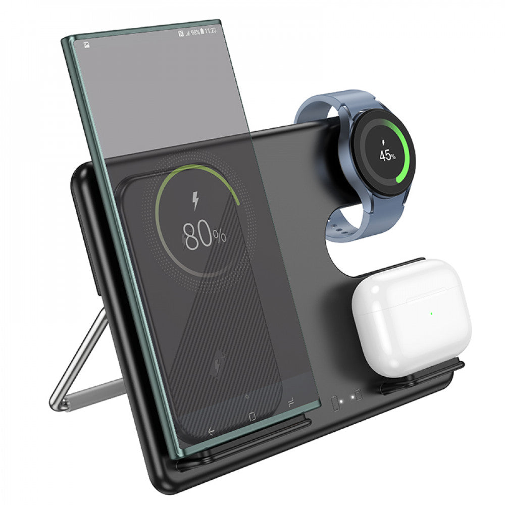 Wireless Charger 3 in 1 Hoco CQ2 SAM Watch – black
