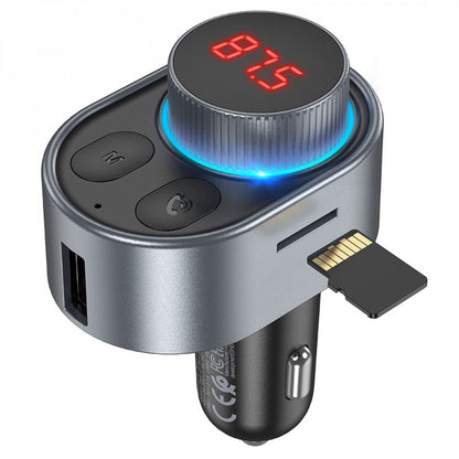 Fm Transmitter MP3 | Car Charger | 3.1A | PD30W | 2U – Hoco E72 – Metal Gray