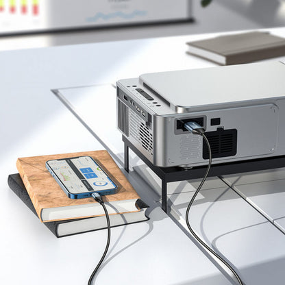 Lightning To HDMI Cable (2m) – Hoco UA15 HD on screen – Metal gray