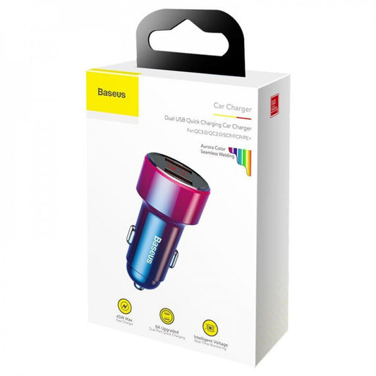 Car Charger 45W 2U Digital Display Base (CCMLC20A) Magic Series Dual QC for intelligent quick charging – CCMLC20A-09 Red